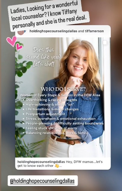 Looking for a woman local counselor? Then give Holding Hope Counseling Dallas, a member of…